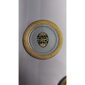 Muirfield Magnificence Decorative Plate Gold Trim Green Egg Design 10.5"